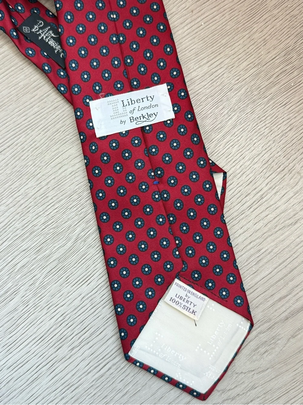 : Liberty of London Silk Tie Burgundy Medallion Print